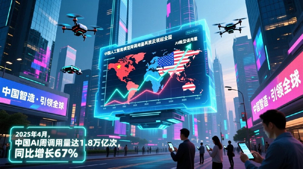 中国 AI 大模型周调用量再度反超美国 行业增速领跑全球